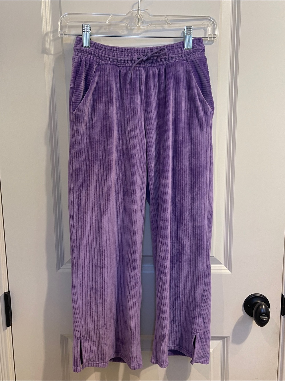 All in Motion-Target Purple Ribbed Velour Hoodie & Wide Leg Jogging Pants - Picture 6 of 7